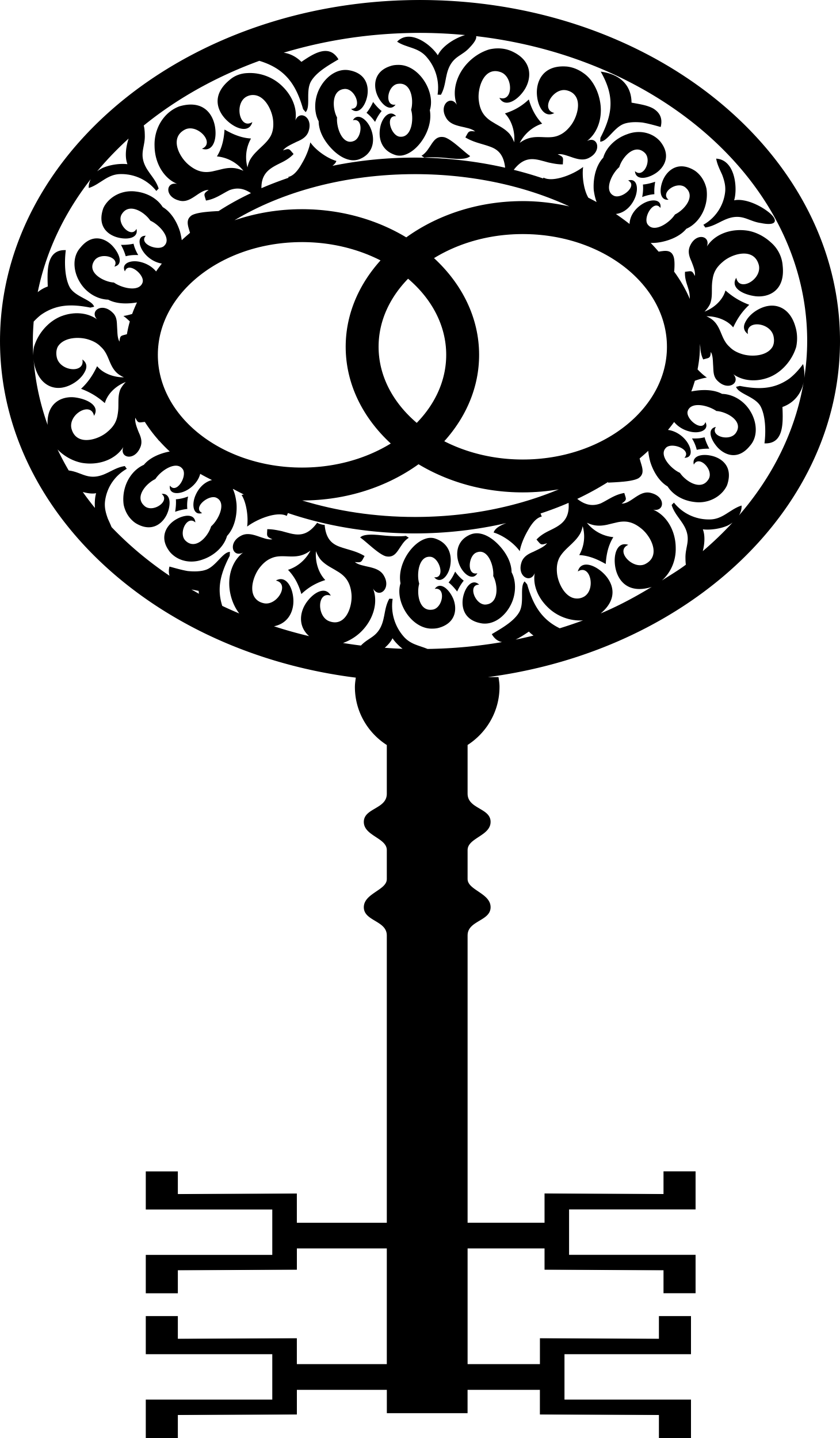 Elegant Vintage Ovals Key Shape Design Stencil Svg Vector Free Vectors